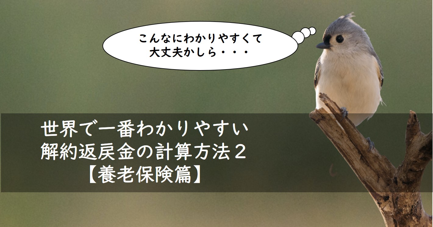 【養老保険篇】世界一わかりやすい解約返戻金の計算方法①